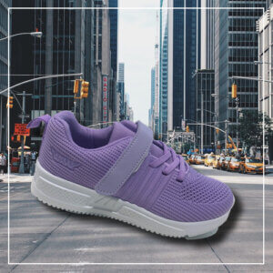Sneakers, velcro, barn, Bali, skor, lila, vit sular