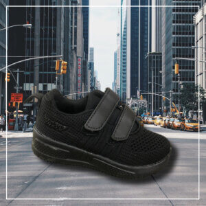 Sneakers, velcro, barn, Bali, skor, sort, sort sular
