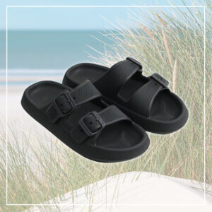 Sandaler, koks grå, super bløde, , komfortabel, flet, chunky, lækker, stødabsorberende,