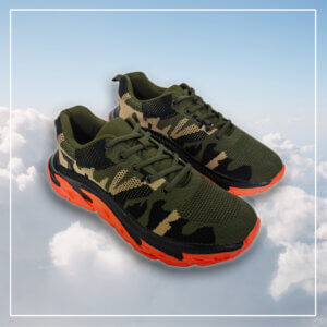 Sko, sneakers, fritidssko, sportssko, camouflage, orange sål, FreeWalk, bløde, cool, komfortable, letvægts,